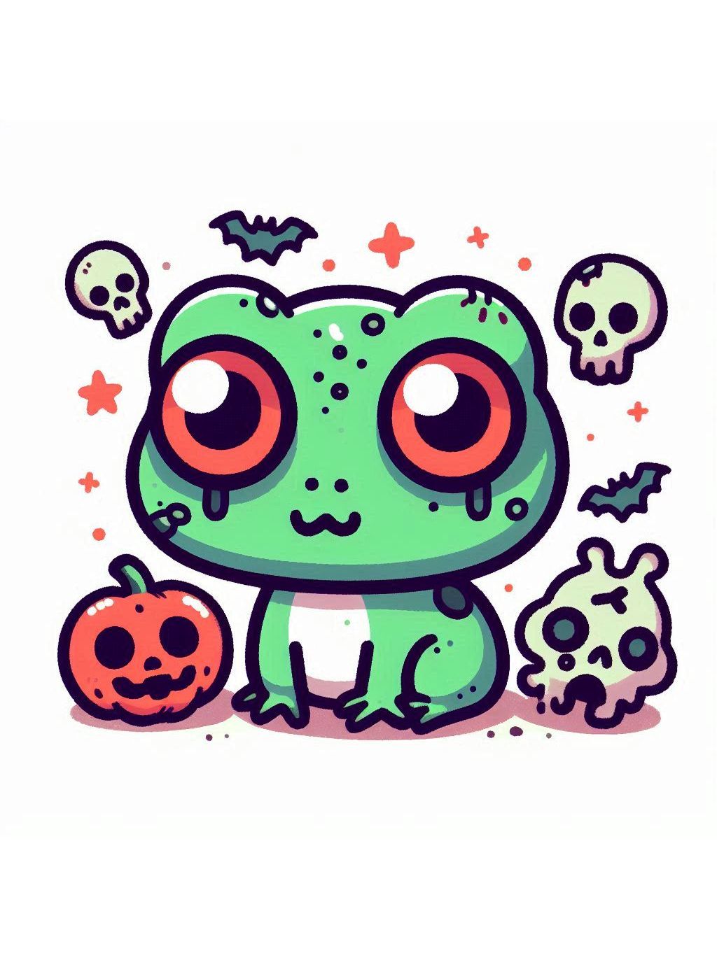halloween frog drawing ideas, Zombie Costume Frog